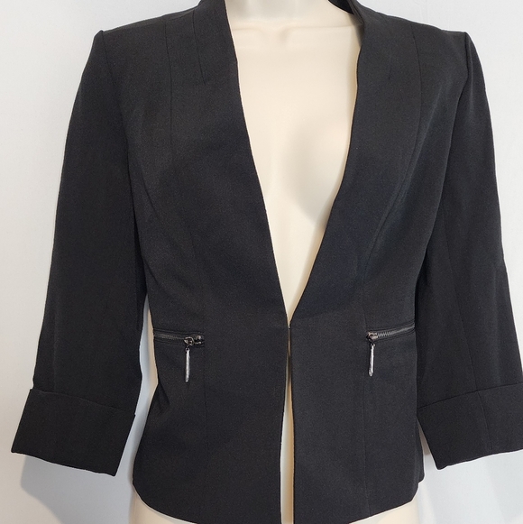 NEW‼️Kasper Black Blazer with Zipper Details 2P - Picture 4 of 9